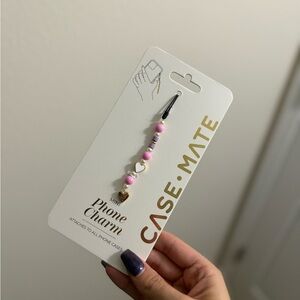 Case-Mate Pink and White Phone Charm